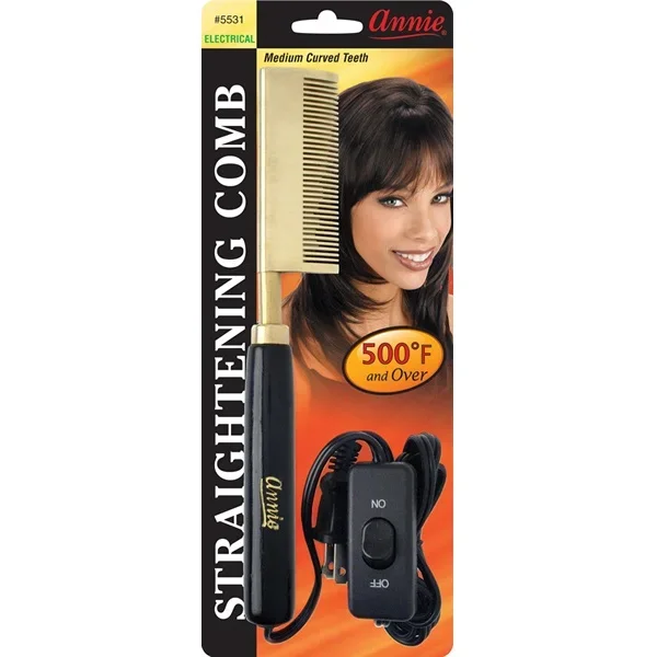 Annie: Electrical Straightening Comb - Medium Curved Teeth #5531