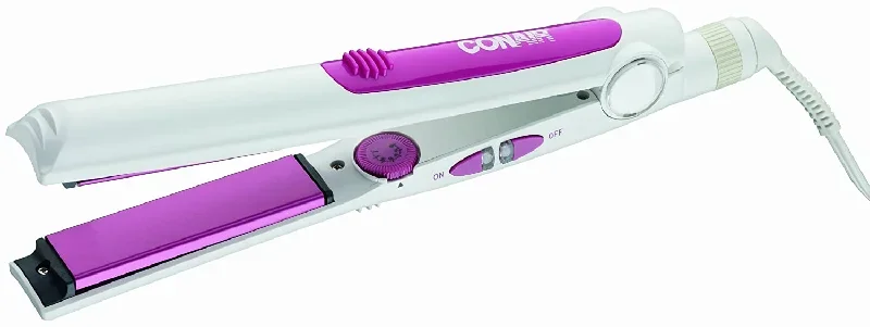 Conair Ceramic Flat Iron; 1-inch; White / Pink