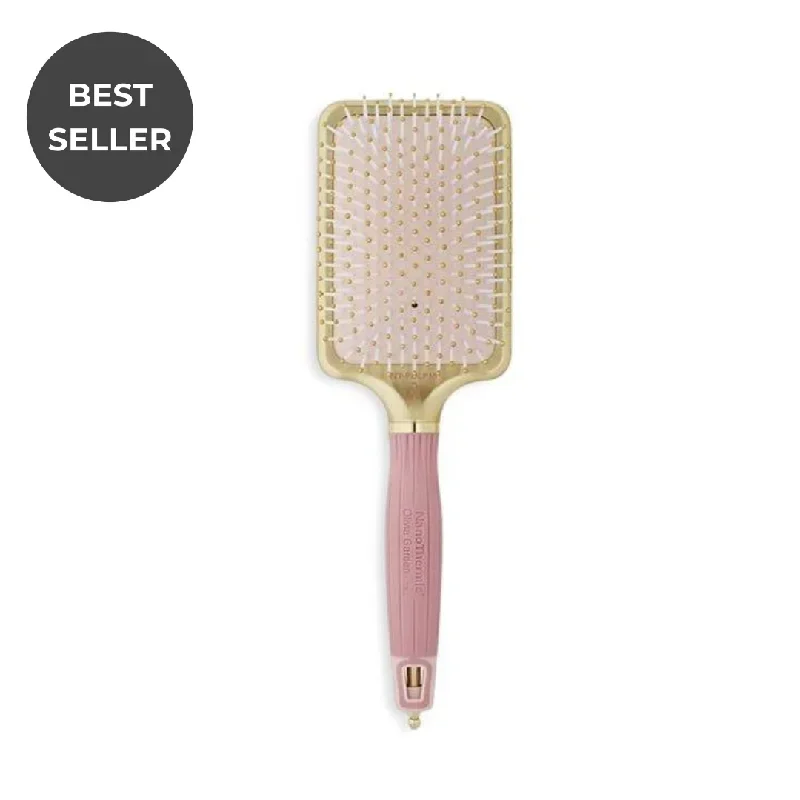 Olivia Garden Nano-Thermic Paddle- Pink & Gold Edition