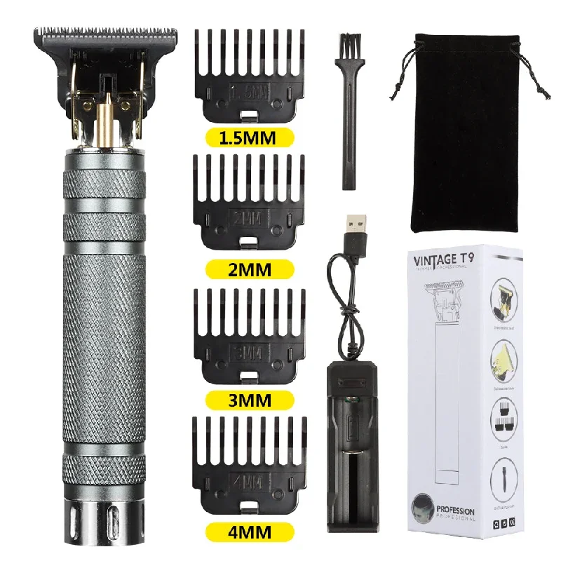 hair-clippers-for-men-professional-barber-clippers-rechargeable-cord-cordless-clipper-four-guide-combs-professional-full-metal-hair-cutting-kit-beard-trimmer-grey-color