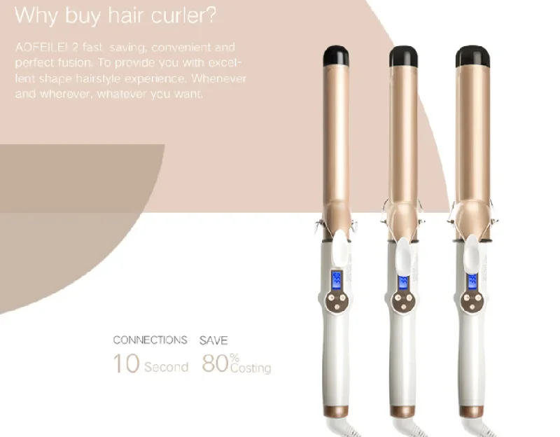 Hair Curler LCD Curling Iron