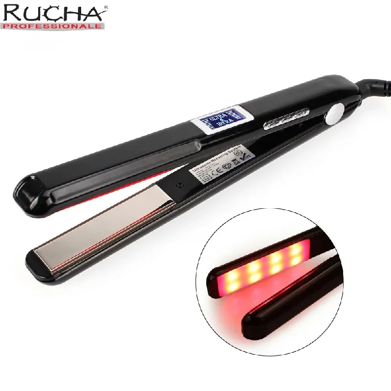 Hair Flat Irons Ultrasonic Infrared Cold Hair Care Iron Keratin Treatment for Frizzy Hair Recovers the Damaged Hair Straightener