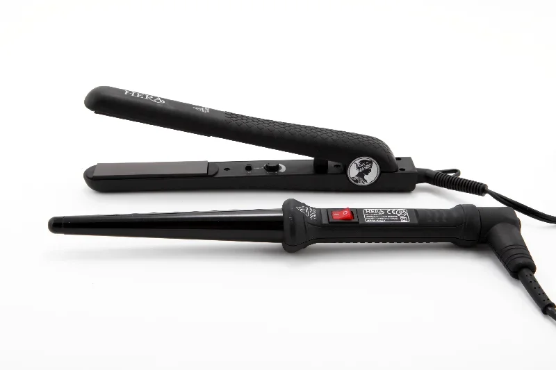 Hera Curling Iron & Straightener Set in Black