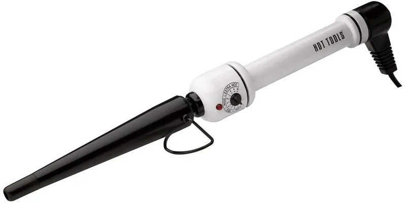 Hot Tools Black And White Nano Ceramic Clipless Tapered Curling Iron