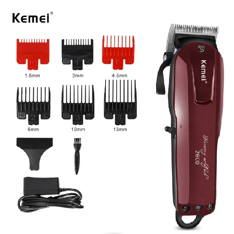 Kemei 2600  Hair Clipper Complete Hair Cutting Kit Rechargeable Electric Precision Trimmer Kit Professional Barber Hair Trimmer