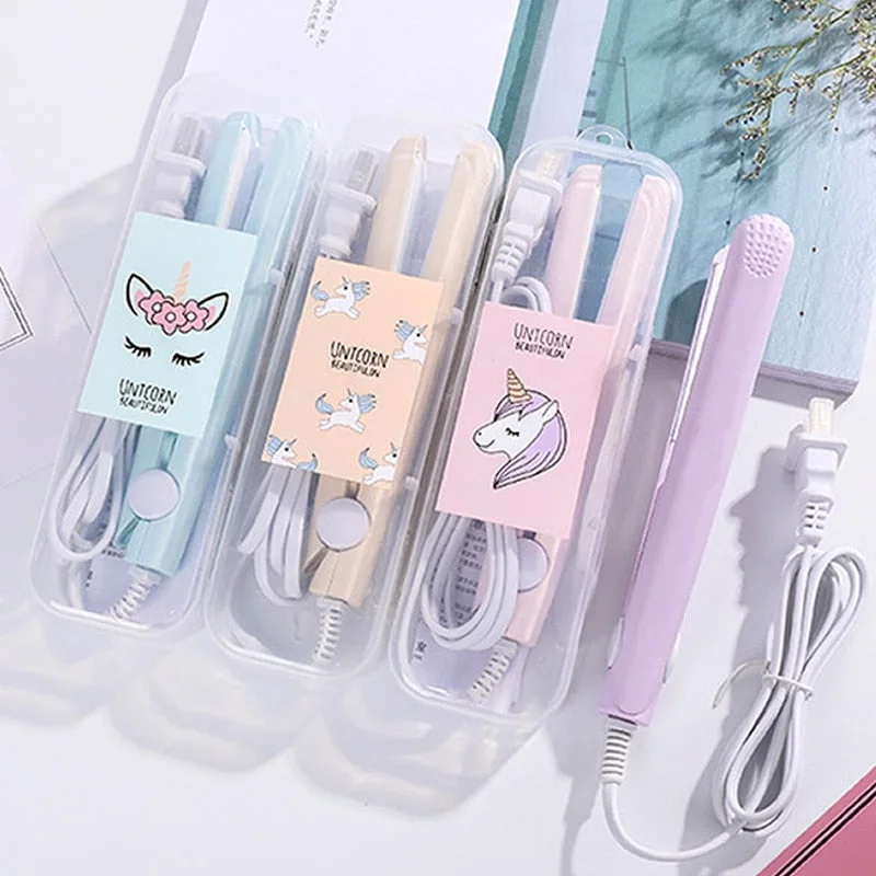 New Mini Hair Straightener Curling hair clipper Hair Crimper Curling Iron curly hair iron Hair Straightener Brush  Flat Iron