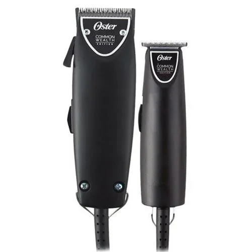 Oster Professional Common Wealth Edition Fast Feed Clipper + T-Finisher Trimmer Black Combo Kit