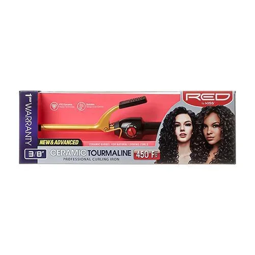 RED 3/4" CERAMIC CURLING IRON