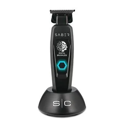 StyleCraft Saber Cordless Digital Brushless Motor Metal Hair Trimmer Black Matte